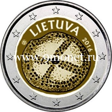 2016 год. Литва. Монета 2 евро. Балтийская культура.