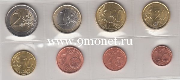 ИТАЛИЯ Набор евро-монет (микс)