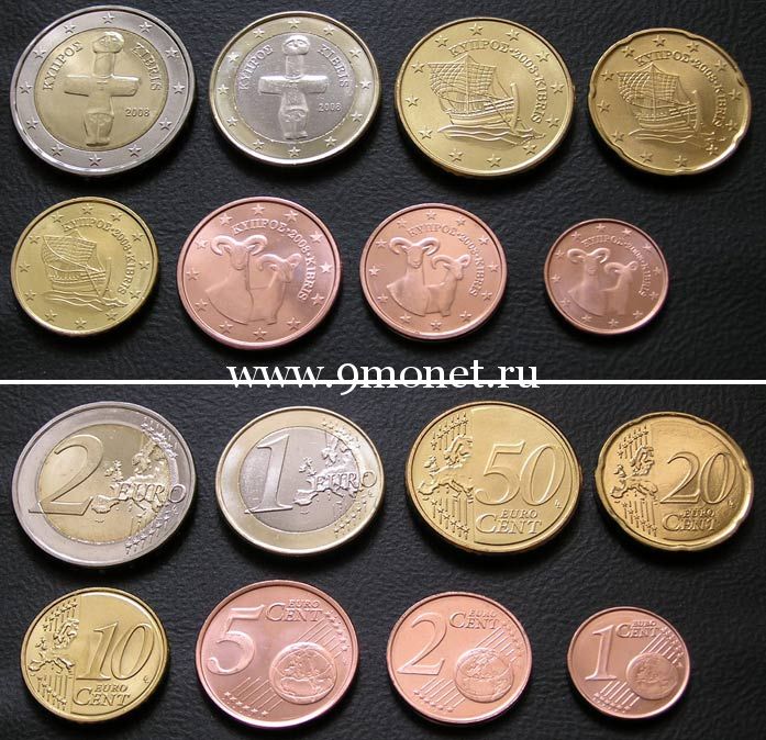 Годовой набор монет евро. Кипр. 2015