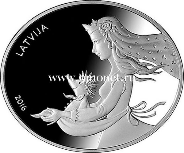 Монета 5 Евро. 2016 год. Латвия. Ежова шубка.