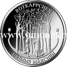 2016 год. Германия монета 20 евро. Красная Шапочка (серебро)
