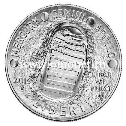 США 1 доллар 2019 года Аполлон 11 серебро