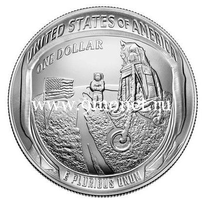 США 1 доллар 2019 года Аполлон 11 серебро