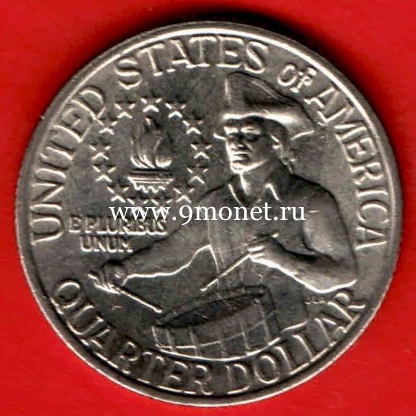 США 25 центов 1976 года Барабанщик P - Филадельфия