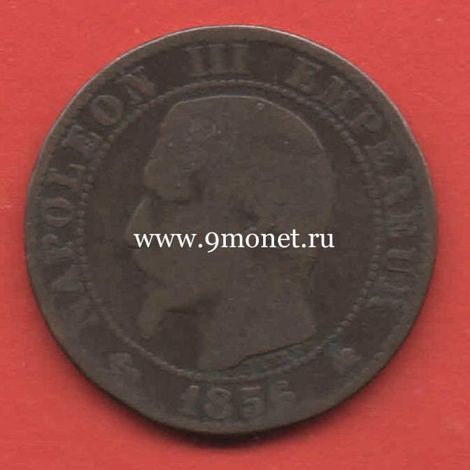 Франция монета 5 сантимов 1856 года.
