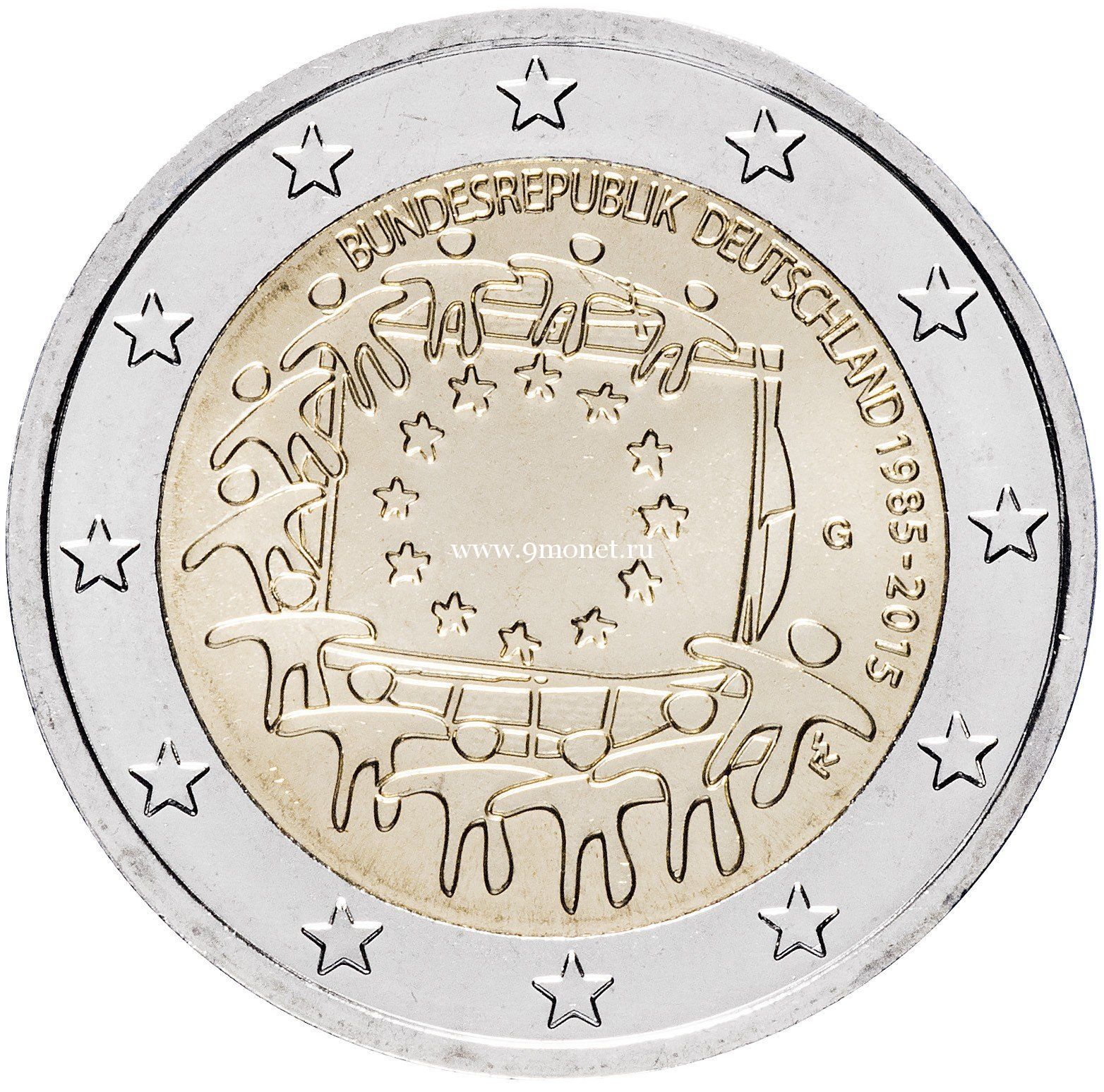 Германия 2 евро 2015 - 30 лет флагу Европы