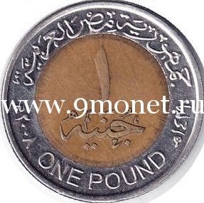Египет монета 1 фунт 2008 года.