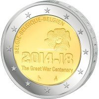 2014г. 2 евро. Бельгия. 100-летие начала Первой Мировой войны