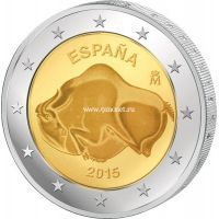 2015г. Испания. 2 евро. Пещера Альтамира.