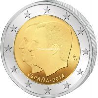 2014г. Испания. 2 евро. Король Филипп VI.
