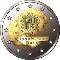 2015 год. Андорра. Монета 2 евро. 25-летие подписания таможенного соглашения с ЕС.
