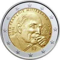 Франция 2 евро 2016 Франсуа Миттеран.