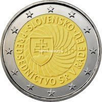 2016 год. Словакия. Монета 2 евро. Председательство Словакии в Совете Европейского союза.