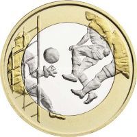 Финляндия монета 5 Евро 2016 Футбол.