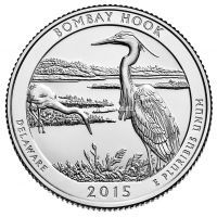 США 25 центов 2015 года 29 парк Бомбай-Хук