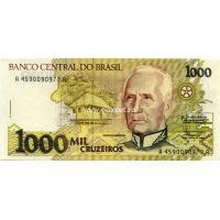 1990 год. Бразилия. Банкнота 1000 крузейро.