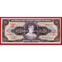 1966 год. Бразилия. Банкнота 50 крузейро.