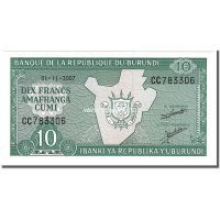 2007 год. Бурунди банкнота 10 франков.