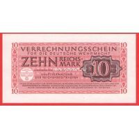 1944 год. Германия. Банкнота 10 марок. Вермахт III Рейх.
