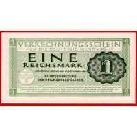 1944 год. Германия. Банкнота 1 марка. Вермахт III Рейх.