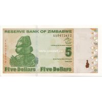 Зимбабве. 5 доллар. 2009 год