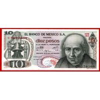 Мексика 1975 год. Банкнота 10 песо.