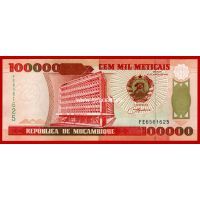 1993 год. Мозамбик. Банкнота 100000 мекиталь.