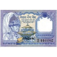 Непал банкнота 1 рупия 1991 года.