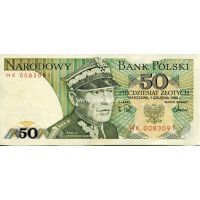 Польша 1988 год. Банкнота 50 злотых. UNC