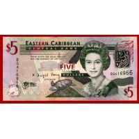 2008 год. Восточные Карибы Банкнота 5 долларов. UNC