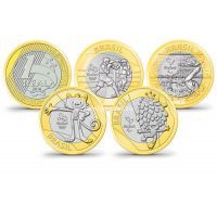 Бразилия. набор из 4 монет. 1 реал 2016г. Олимпиада в Рио де Жанейро. 4 выпуск.