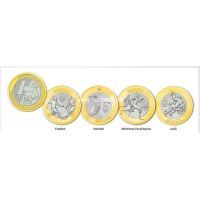 Бразилия. набор из 4 монет. 1 реал 2015г. Олимпиада в Рио де Жанейро. 3 выпуск.
