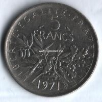 1971 год. 5 франков. Франция.