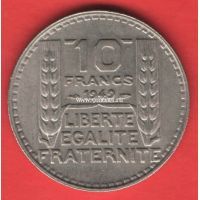 1949 год. Франция. Монета 10 франков.