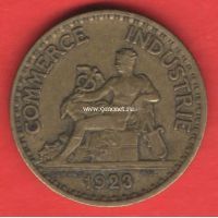 1923 год. Франция. Монета 1 франк.