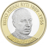 2017 год. Финляндия монета 5 евро. Ристо Хейкки Рюти. UNC