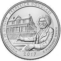 2017 год. США 25 центов. 37 Национальный парк. Фредерик Дуглас (Frederick Douglass)