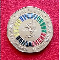 2015 год. Папуа-Новая Гвинея монета 50 тойя. 15 Тихоокеанские игры. (цветная)