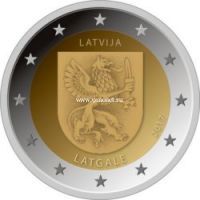 2017 год. Латвия монета 2 евро. Историческая область Латгале