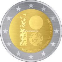 Эстония 2 евро 2018 года 100 лет Эстонской Республике
