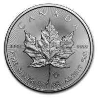 ​Канада 5 долларов 2017 Кленовый лист унция серебра.