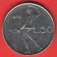 ​Италия 50 лир 1974 года