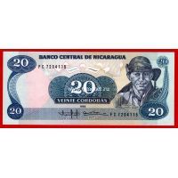 Банкнота Никарагуа 1985 года 20 кордоба.