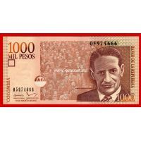 Колумбия банкнота 1000 песо 2015 года