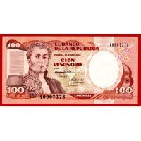 Колумбия 100 песо 1991 года.
