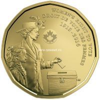 Канада 1 доллар 2016 года. 100 лет правам женщин