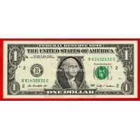 Банкнота США 1 доллар 2009 года. (В- Нью Йорк)