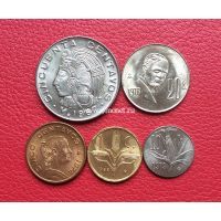 Мексика набор 5 монет 1967-1979 года.