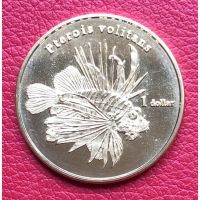 Мурева остров 1 доллар 2018 года Рыба.