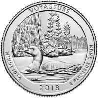 США 25 центов 2018 национальный парк Вояджерс 43 парк.